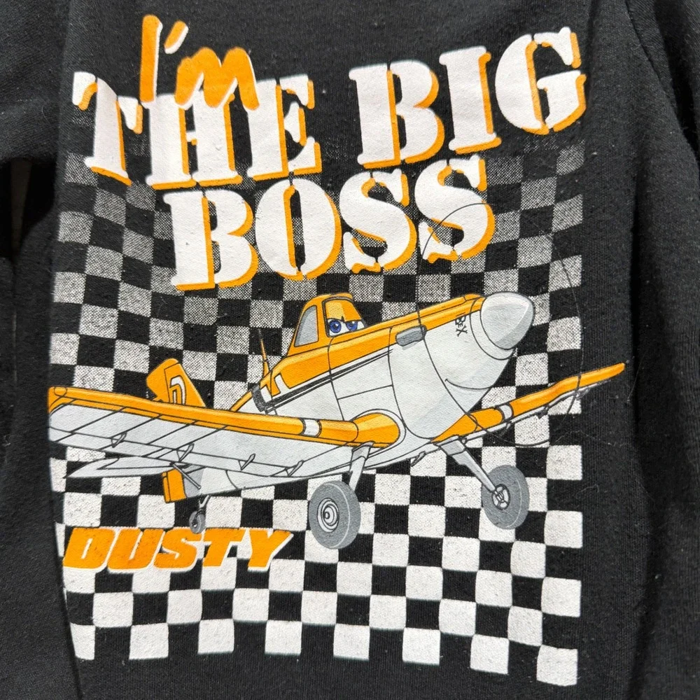 Disney Bodysuit Boys 12-18M Black Planes Dusty The Big Boss Racing GUC